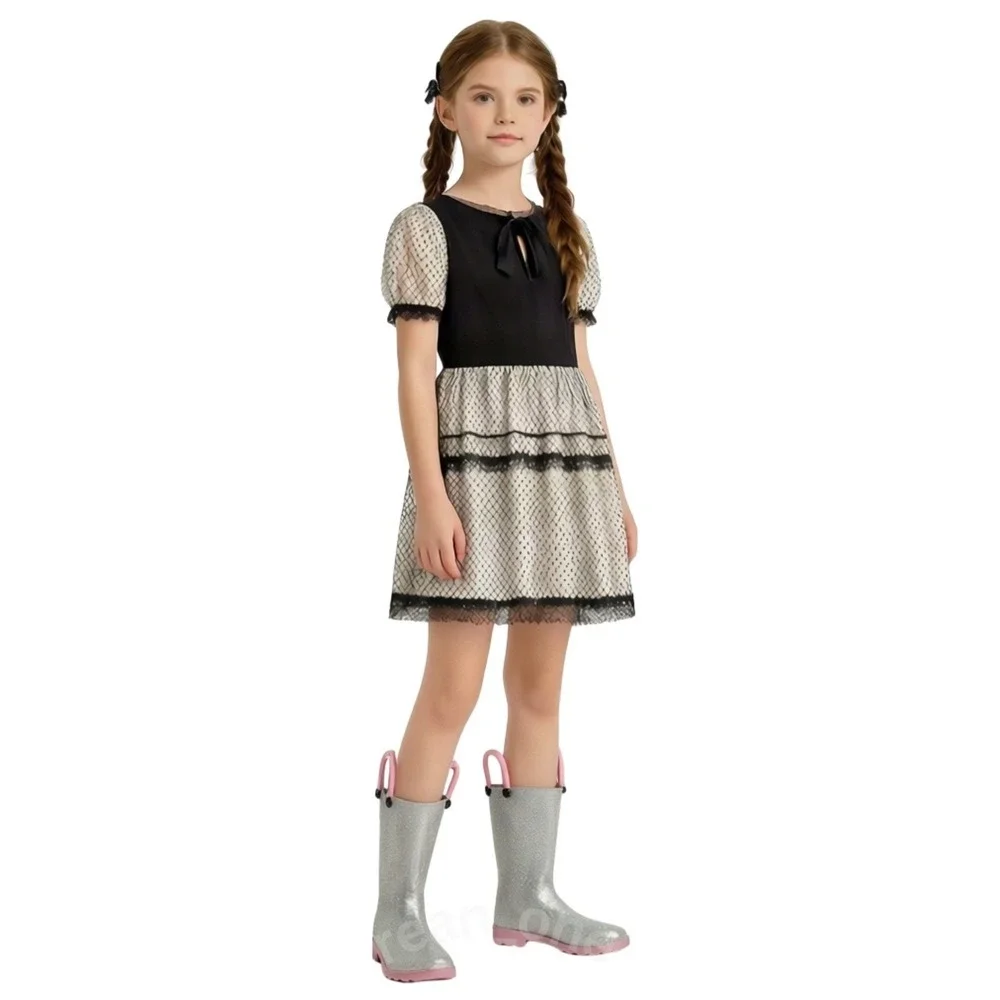 Western Chief Little Girls Alia Glitter Light-Up Rain Boots Silver Rose US 5